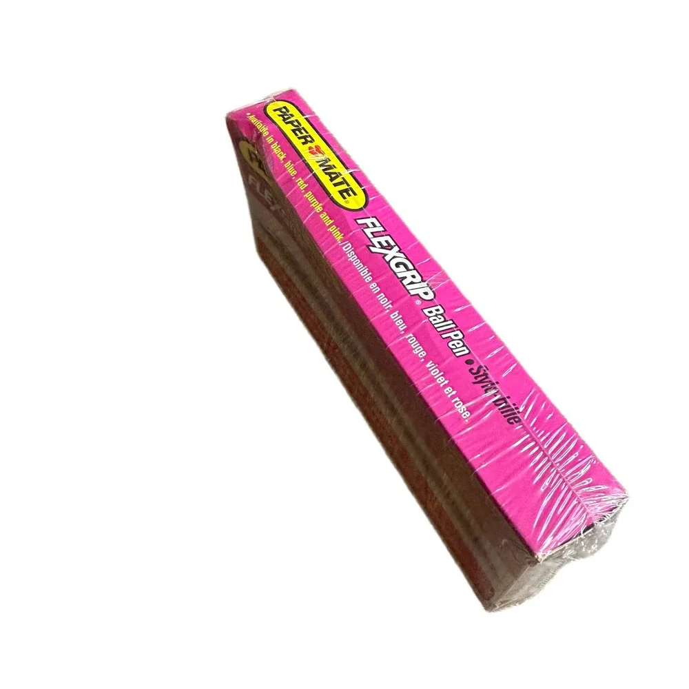 Paper Mate FlexGrip Ballpoint Pens Fine Point‎ Black Ink 12 Count 968-01 NEW Box
